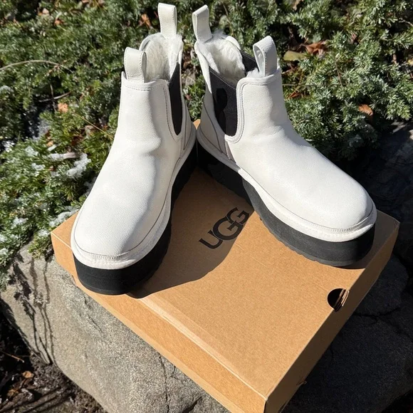 UGG NEUMEL PLATFORM WHITE CHELSEA BOOT - 9 - NIB ! 🥶❄️ - Picture 13 of 14